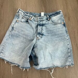 Blue denim shorts